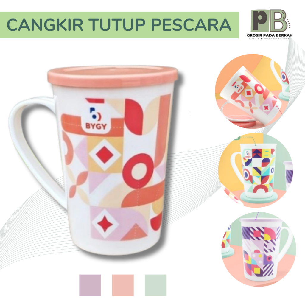 Cangkir Tutup Mug Tutup Gelas Plastik Pescara 500ml Souvenir Ulang Tahun Anak