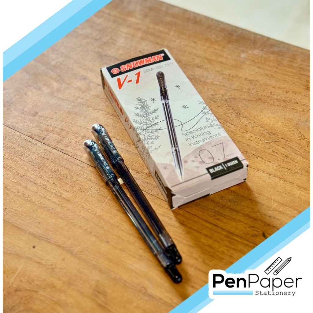 

Snowman Ballpoint V-1 Semi-Gel Pen Hitam