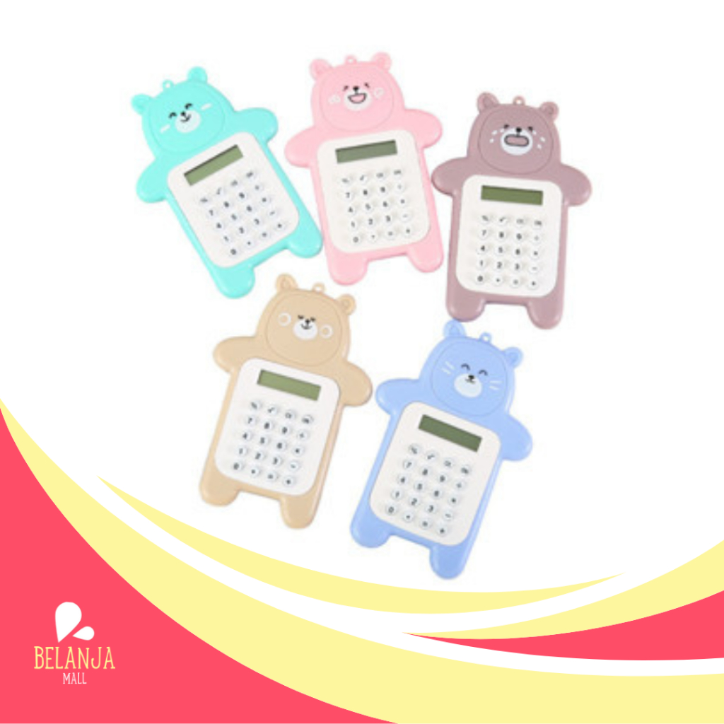 

belanjamall HL0644 Calculator Mini Portable Motif Bear Kalkulator Portable Mini Beruang Kalkulator Unik Kalkulator 8 Digit Mini Portable Kalkulator Beruang Tombol Karet Y1789