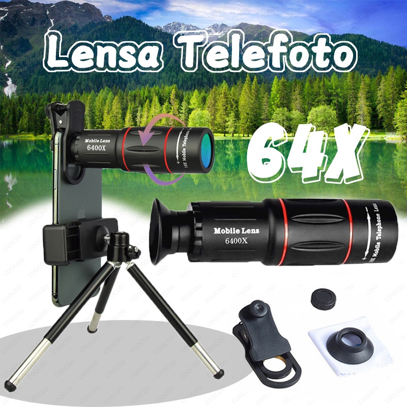 64X Lensa Ponsel Telefoto Fokus Panjang/Original Lensa Zoom Lensa HP Universal Bermata HD Lensa Lens