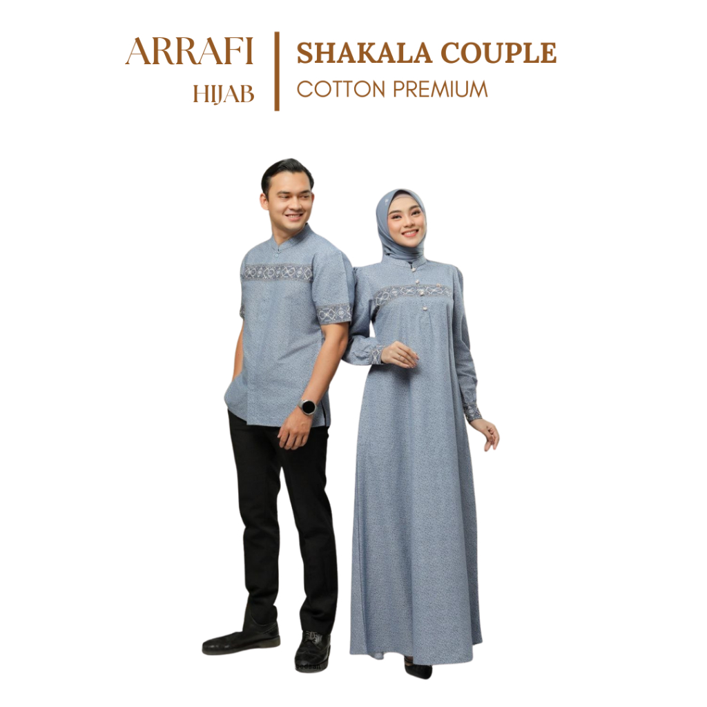SHAKALA COUPLE Series 1 Shakala Dress Gamis X Kemeja Couple set Baju Lebaran By ARRAFI ORI 2025