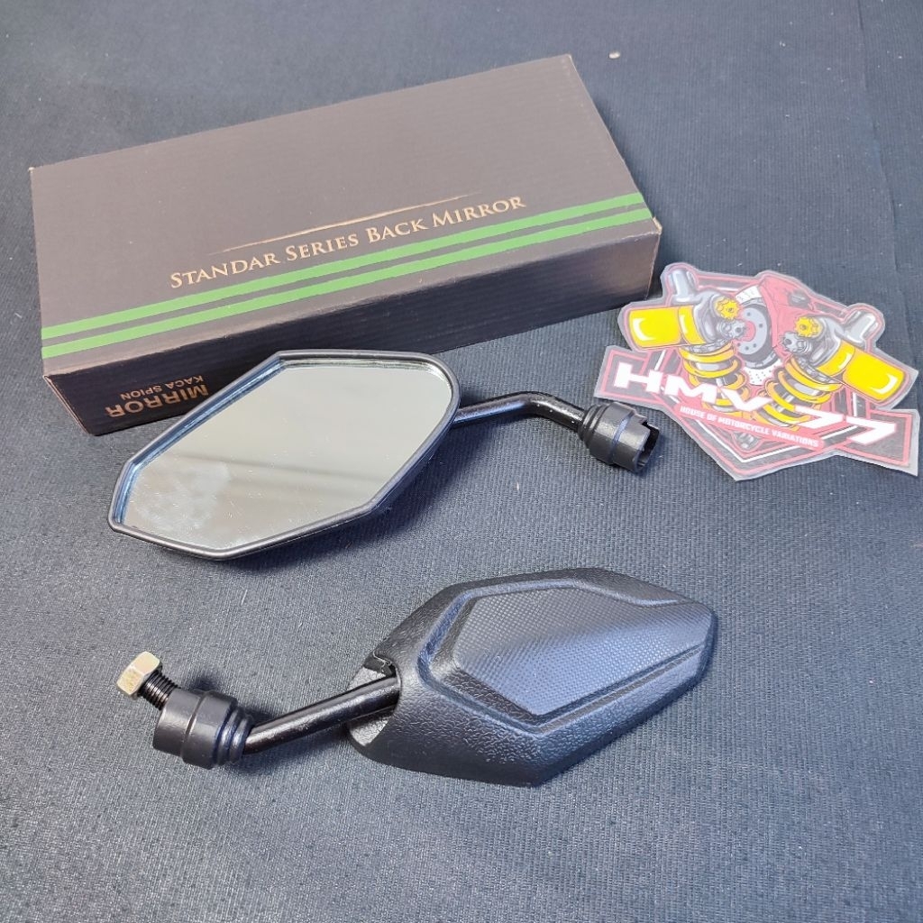 SPION VARIO TANGKAI PENDEK KACA DATAR TERMURAH SPION VARIO MINI TANGKAI HITAM UNIVERSAL HONDA VARIO 