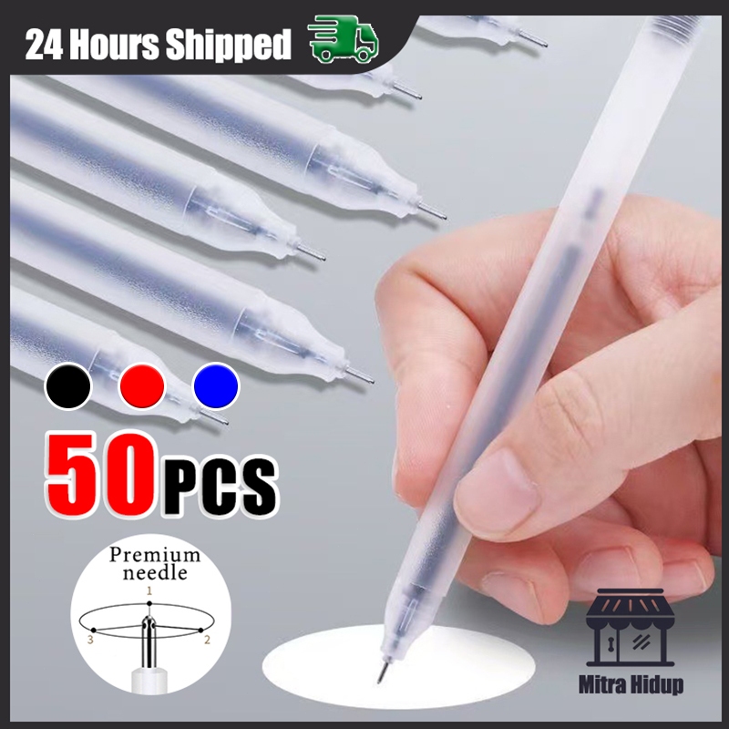 

HYTRA 50pcs Pulpen Murah Pulpen Pena Pen Bolpoin Pulpen Gel 0.5mm Pulpen Alat Tulis Stationery