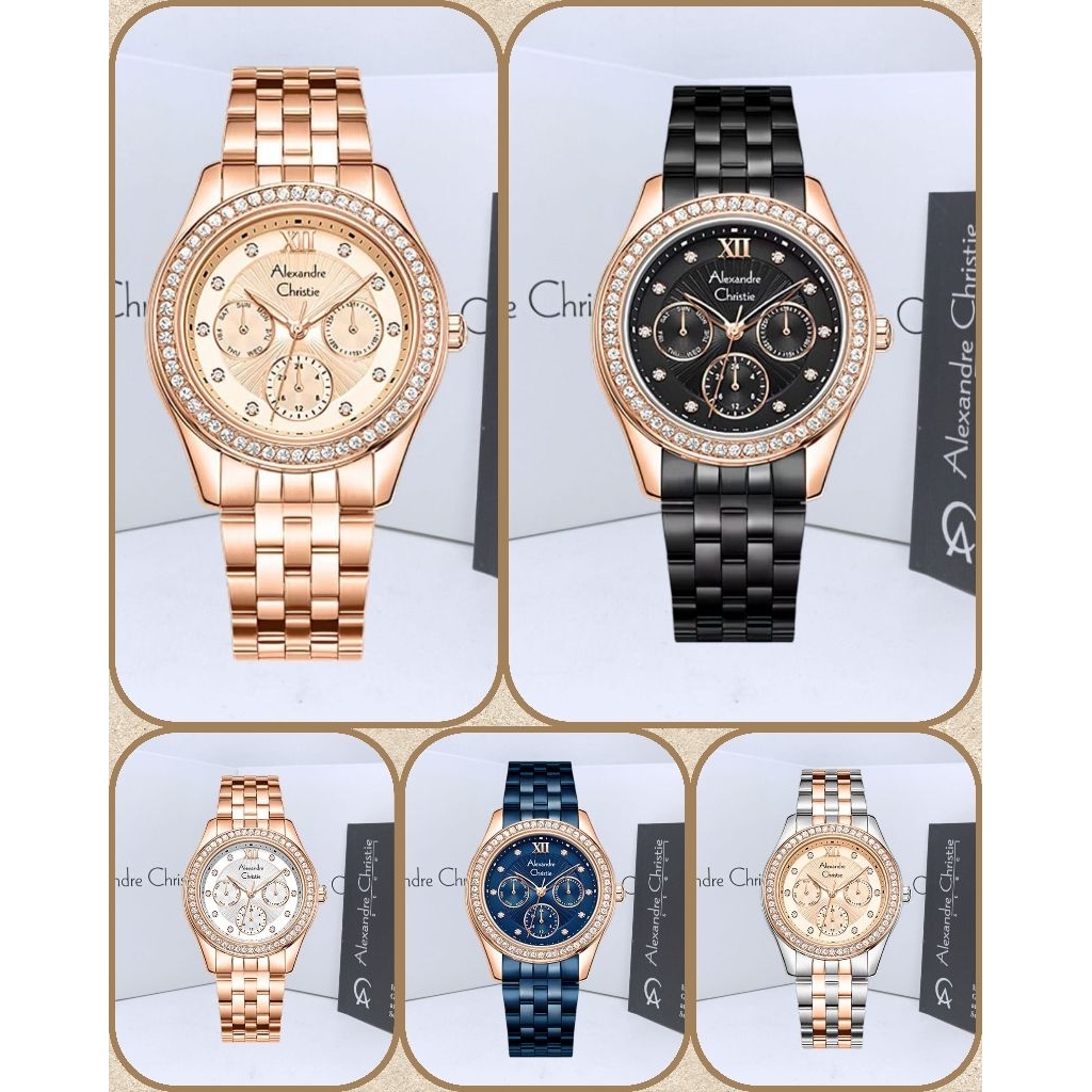 Jam Tangan Wanita Alexandre Christie 2496 AC2496 AC 2496 Tali Besi / Stainless Steel