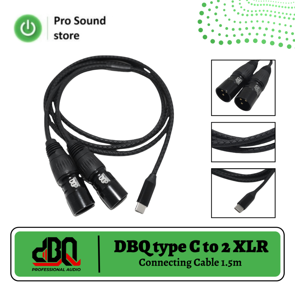 JACK AUDIO HP KE MIXER DBQ Type C 1.5 XLR JACK TIPE C TO 2 CANON MALE ORIGINAL DBQ