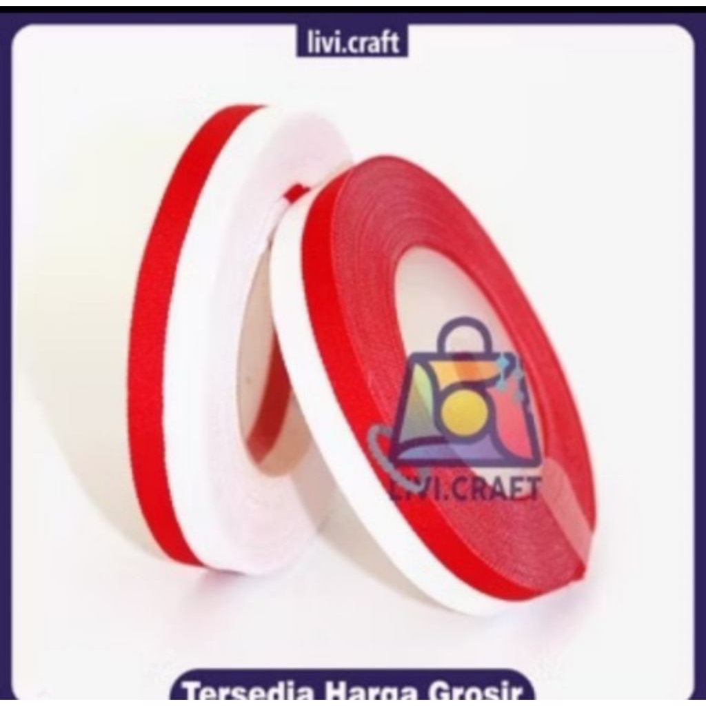 

pita merah putih ukuran 1/2 inch (1.5cm).panjang keterangan supplier 20 yard...