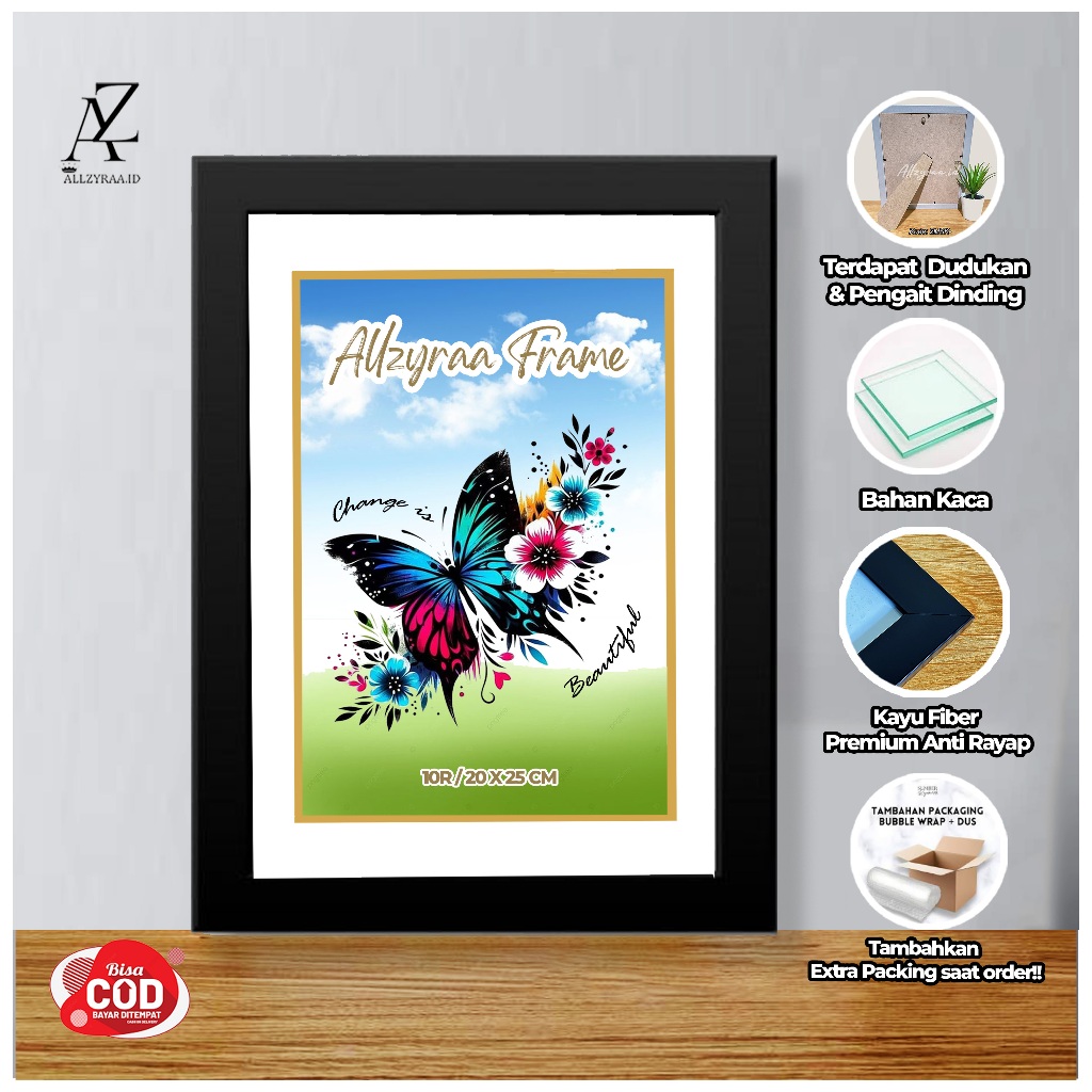 Aesthetic Bingkai Kaca 10R / 20x25 cm Termurah || Minimalis Ukir Murah Tersedia Harga Grosir estetik
