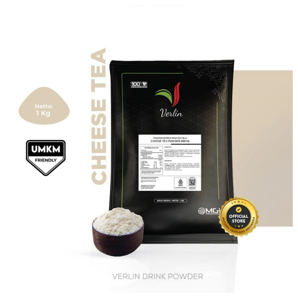 

bubuk minuman Verlin drink powder CHEESE TEA 1kg verlin powder drink cheese tea 1kg verlin cheesetea