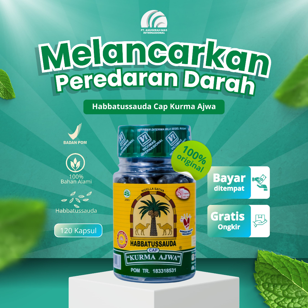 Habbatussauda Cap Kurma Ajwa - 120 kapsul - Serbuk Jintan Hitam - CV Vicomas Internasional - PT Anug