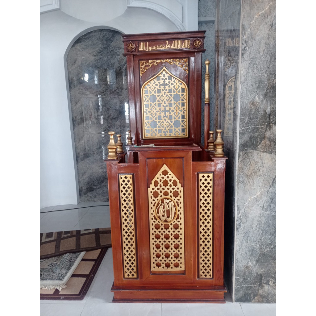 mimbar masjid minimalis, mimbar masjid minimalis, mimbar masjid kayu jati, mimbar masjid modern, mim