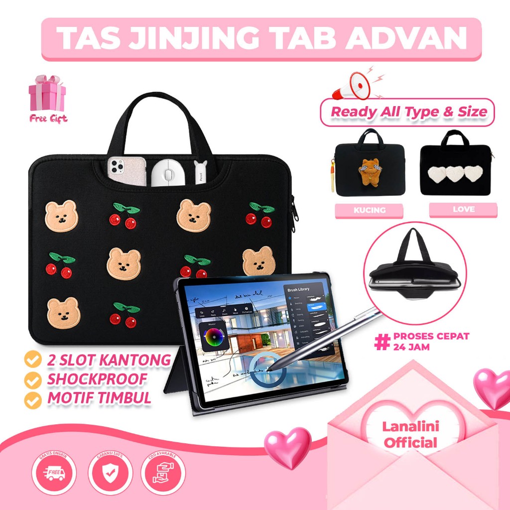 Tas Tablet Handle Case Advan Sketsa 10 2 3 2023 VX Neo Lite Xtab X7 A10 A8 8 10.1 10.4 10 Inch Tab B