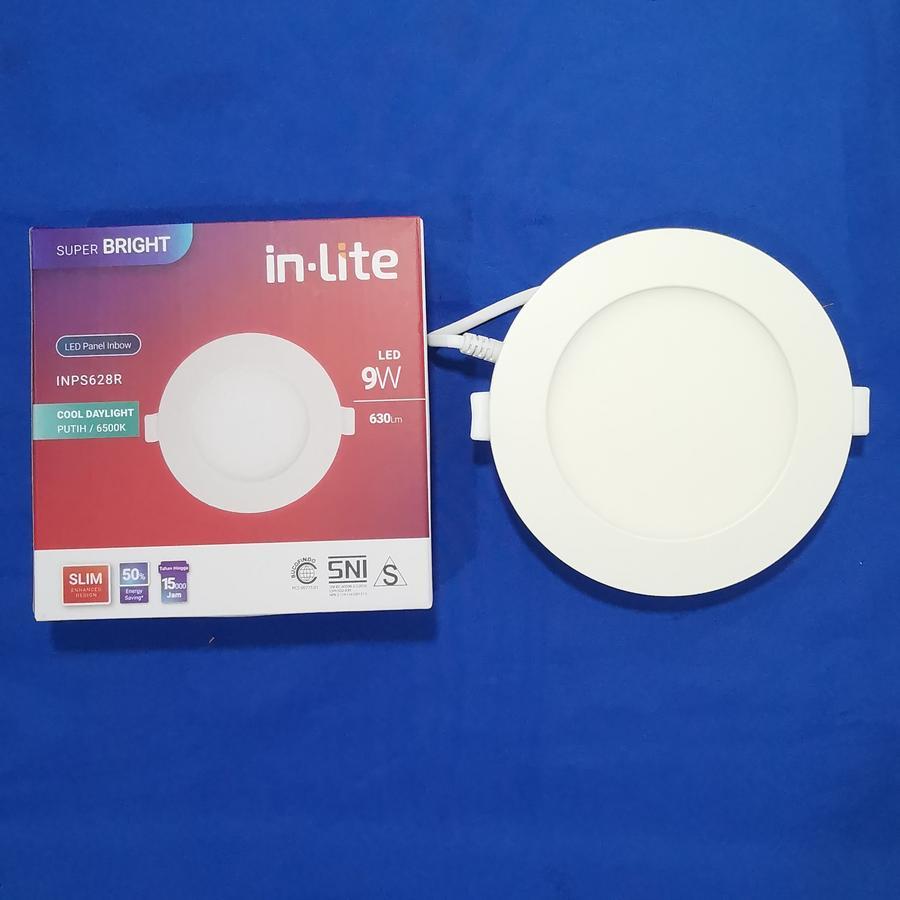 Lampu Downlight 9W Watt LED Slim Panel Inbow Tanam Bulat INPS628R INLITE