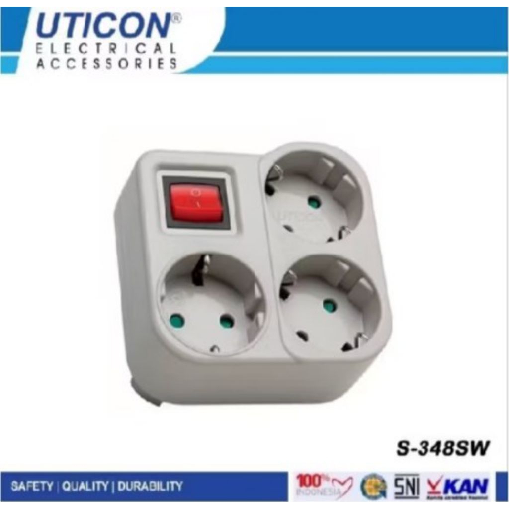 Stopkontal tiga soket UTICON S-348SW ORGINAL