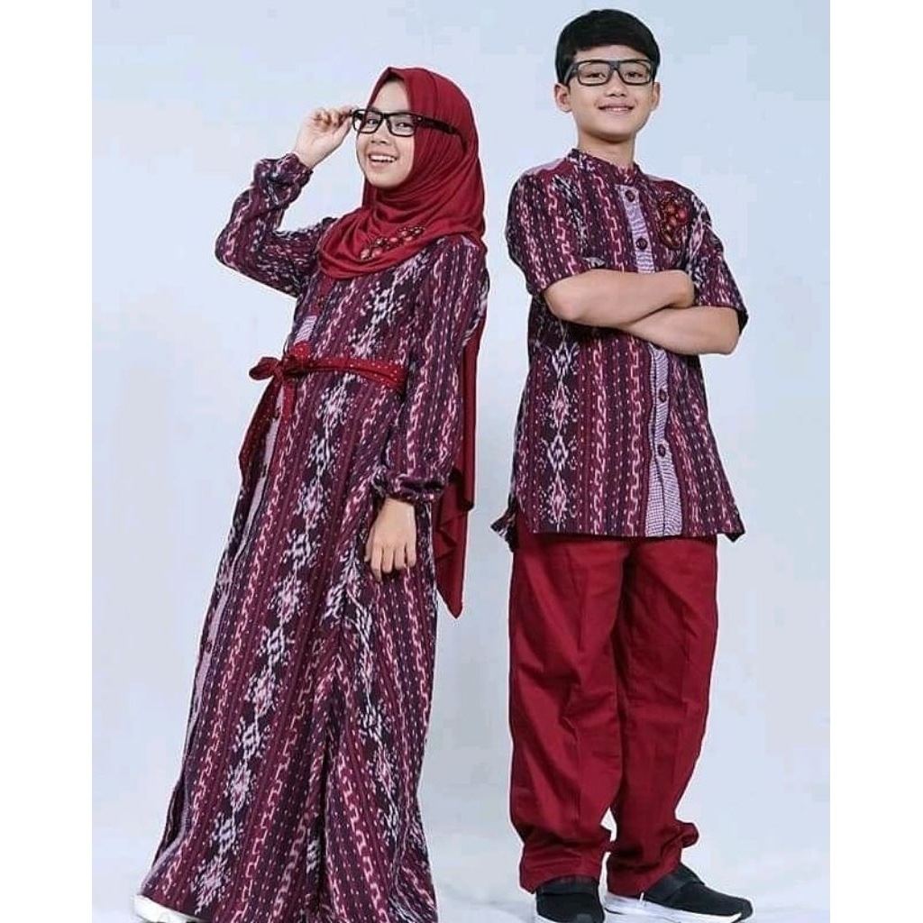 Dannis d'Tenun Baju Muslim Anak Laki-laki Oneset Setelan Koko Kemeja Celana Panjang
