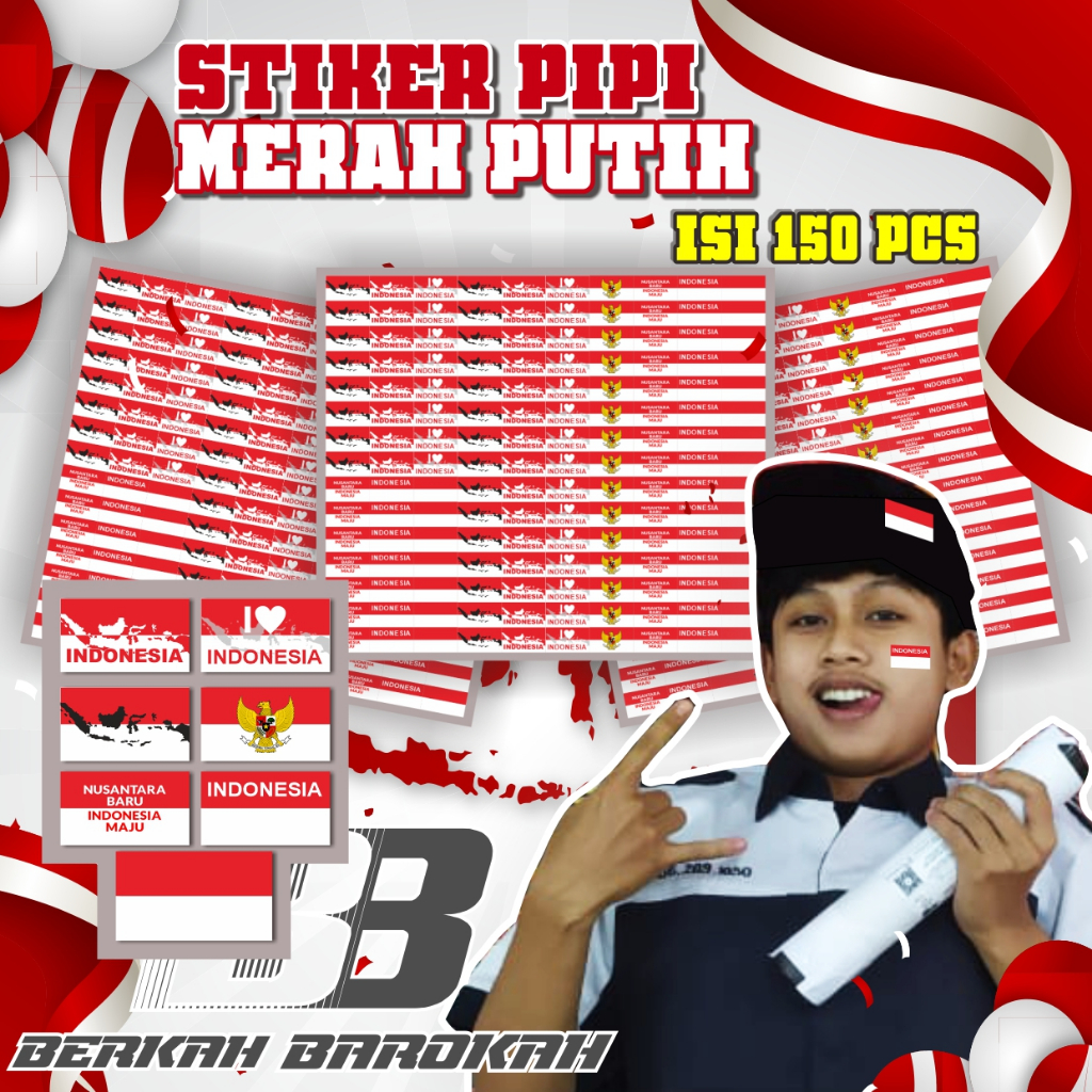 

Stiker Bendera Merah Putih ( 1 LEMBAR/ISI 150pcs) – Sticker Pipi HUT RI | Stiker Bendera Indonesia