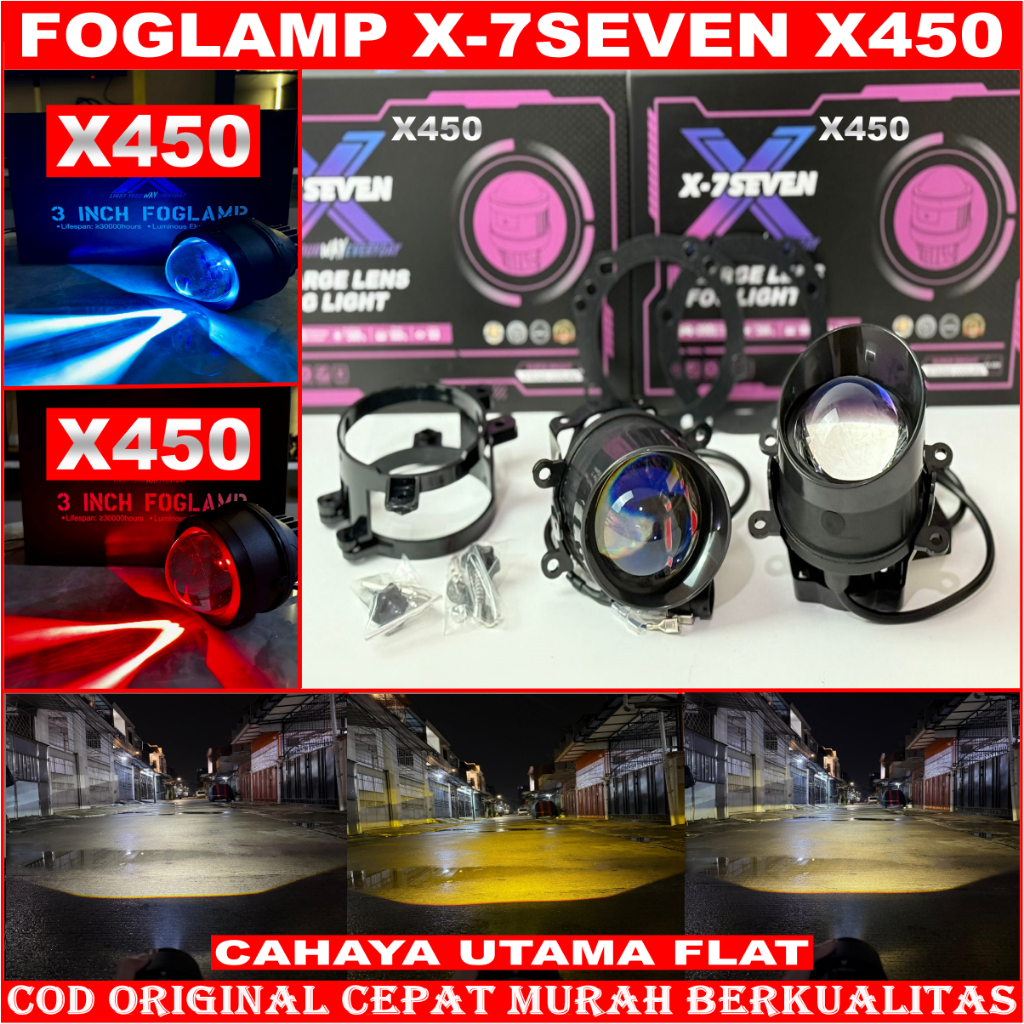 Promo X-7Seven - Original Biled Foglamp 3 Warna 3 Inchi Bluelens X-7Seven X450 Biled Foglamp