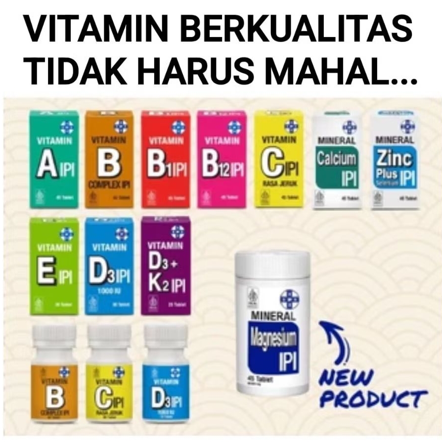 VITAMIN IPI Vitamin E, Zinc+Selenium, B Complex, Vitamin A, Vit D3 1000 iu