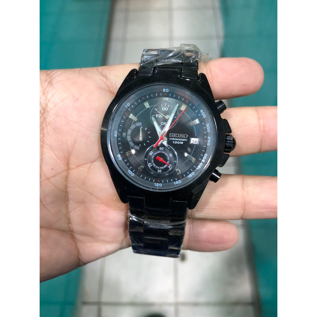 jam tangan pria SEIKO sport water resist chronograph fashionable