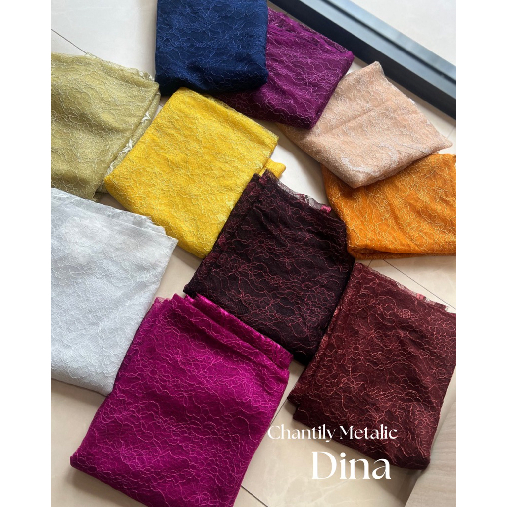 brokat semi prancis chantilly Metalic / brokat semi prancis /Bahan Kebaya Brokat