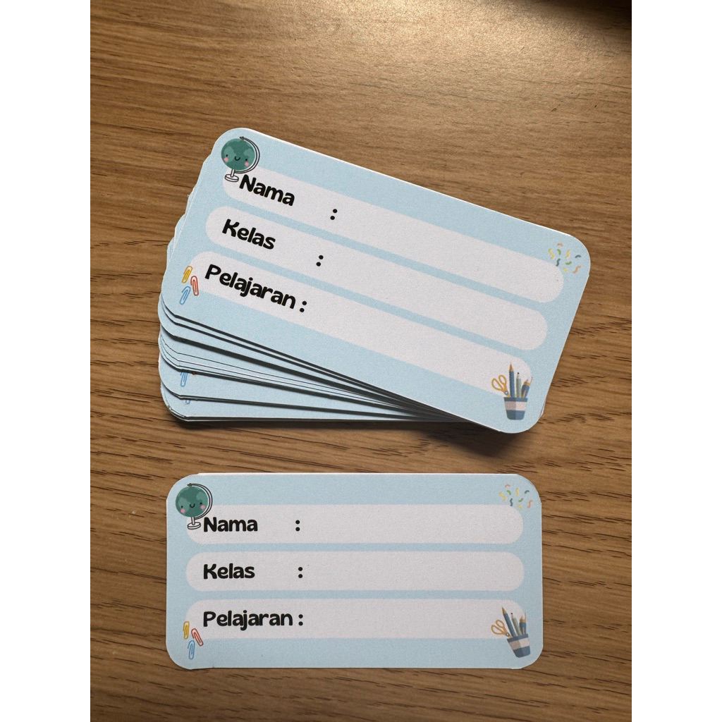 

READY STOCK Stiker Buku Pelajaran isi 40 pcs (Biru)