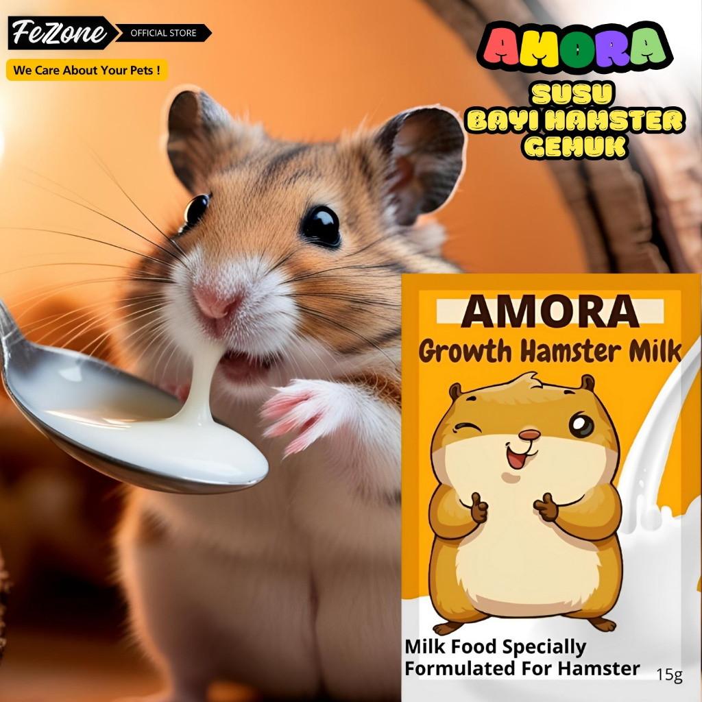 Susu Hamster Bayi Susu Amora 15gr Dengan Kalsium Tinggi Baik Untuk Tulang dan Gigi Hamster FEZONE