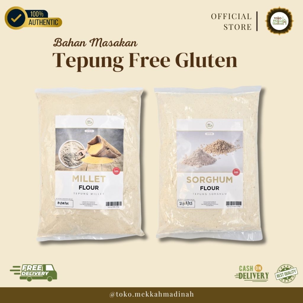 

Tepung Free Gluten 500gr | Tepung Millet (Millet Flour) | Tepung Sorghum ( Sorghum Flour)