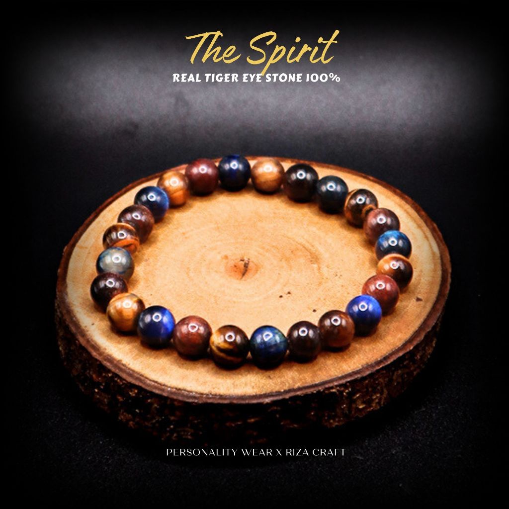 Gelang Pria Wanita Dewasa Keren Hitam Terbaru Batu Akik Kristal Tiger Eye Merah Biru Kuning ASLI ORI