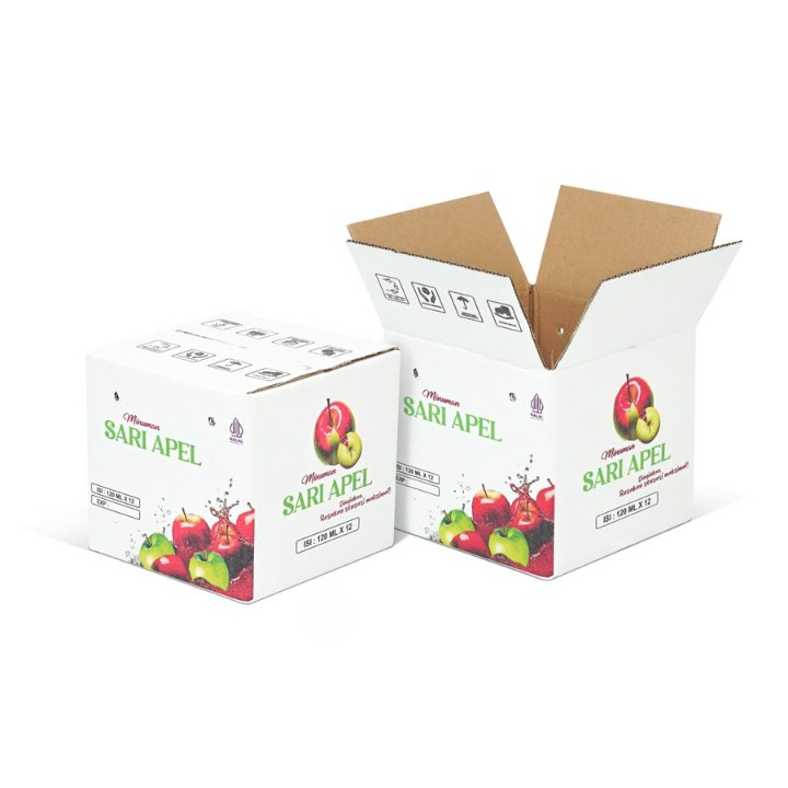 

Kotak Hampers Kemasan Box Kardus Sari Minuman Model Normal Lakban 12x120 Sari Apel Putih