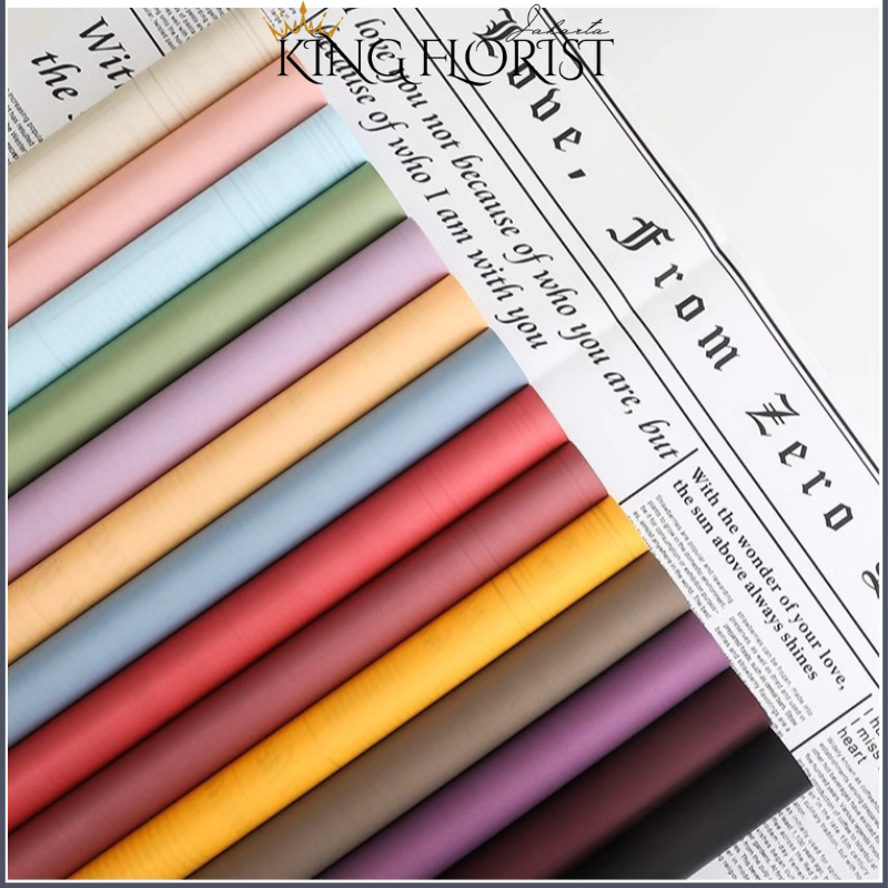 

20 LEMBAR Cellophane Bicolor Buff Newspaper Kertas Buket Wrapping Paper 6038