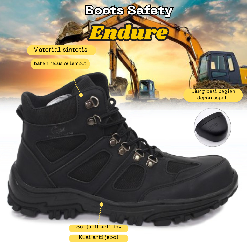 Sepatu Safety Boots Pria Wanita Original Caterpillar Sepatu Proyek Kerja Lapangan Ujung Besi Septy O