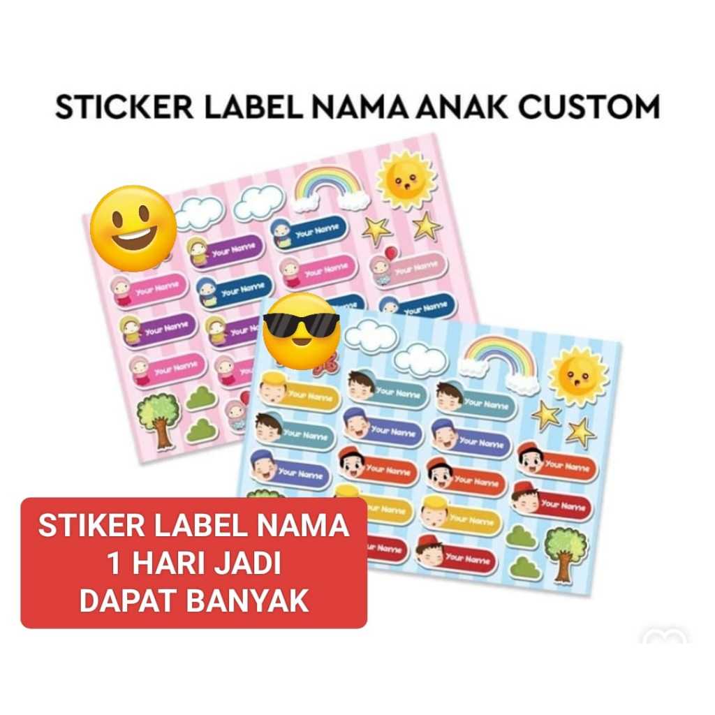 

Sticker Stiker Label Nama Anak Custom Nama Karakter / Sticker Nama Custom/ FREE DESIGN