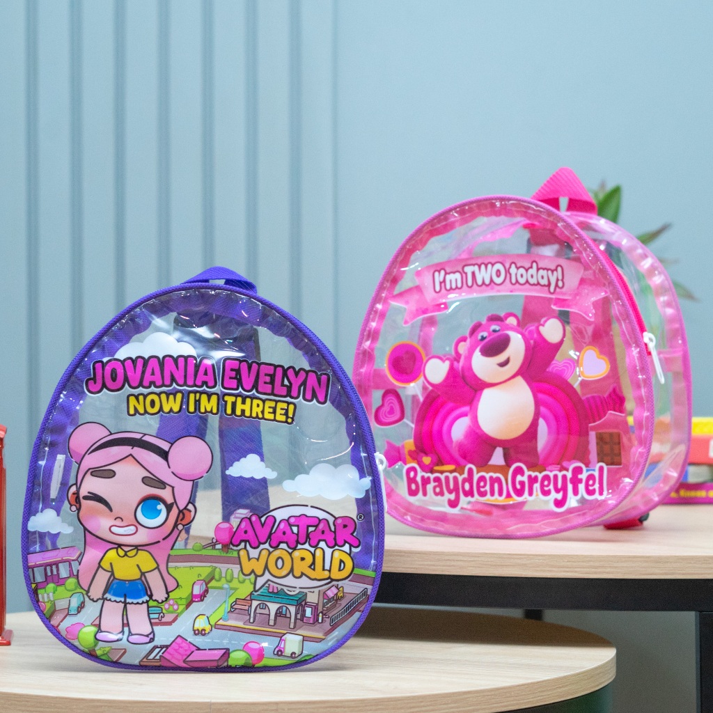 

(CLEAR BAG) Custom Tas Ulang Tahun Anak Premium Birthday Goodie Bag Premium Souvenir Ultah Swim Bag