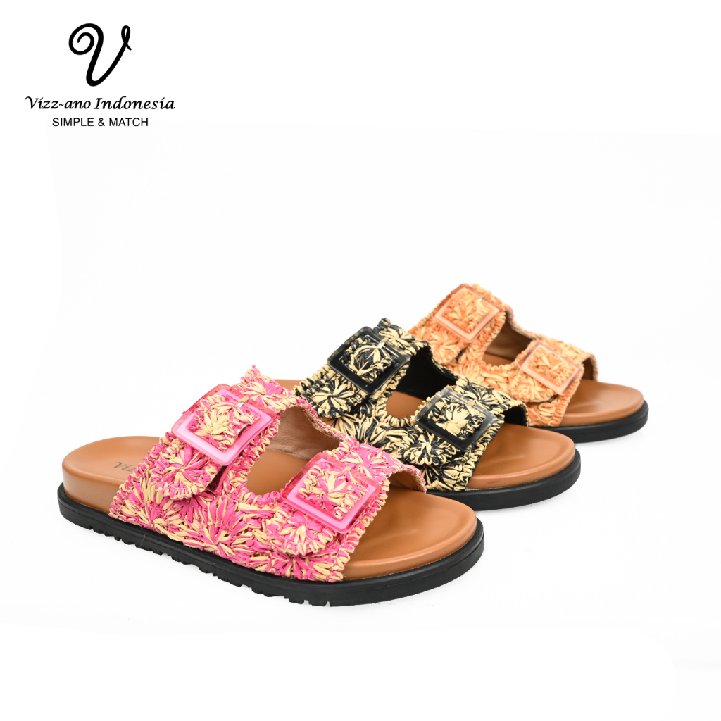 Vizzano Shoes Sandal Flat Wanita Motif Bunga Design Dita