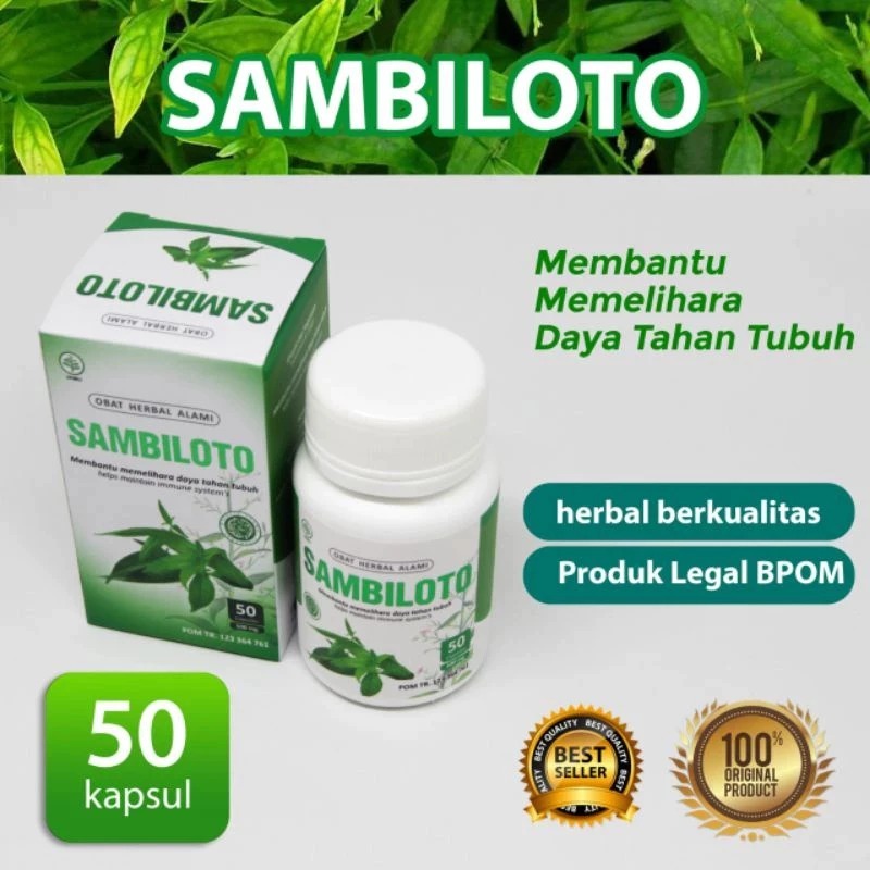 Sambiloto toga nusantara 50 kapsul bpom original 100%