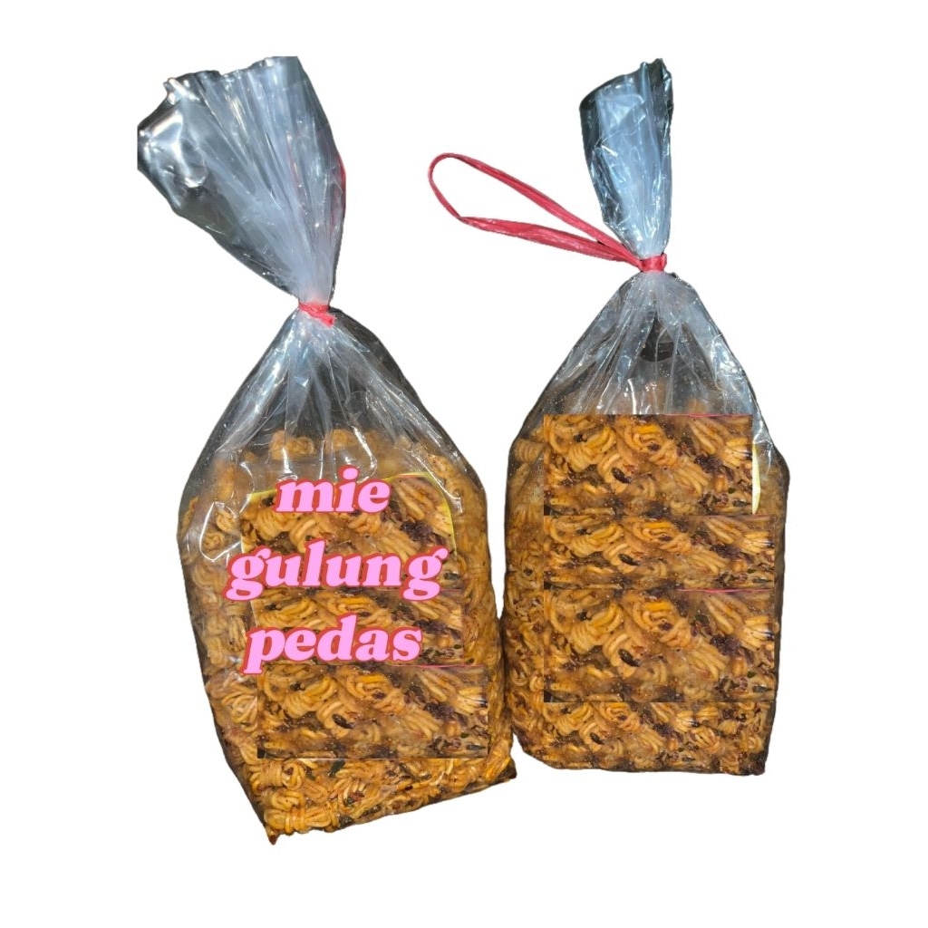 

Mie gulung pedas enak kemasan 250gr 500gr 1kg snack cemilan crispy bikin nagih kriuk mie original gurih