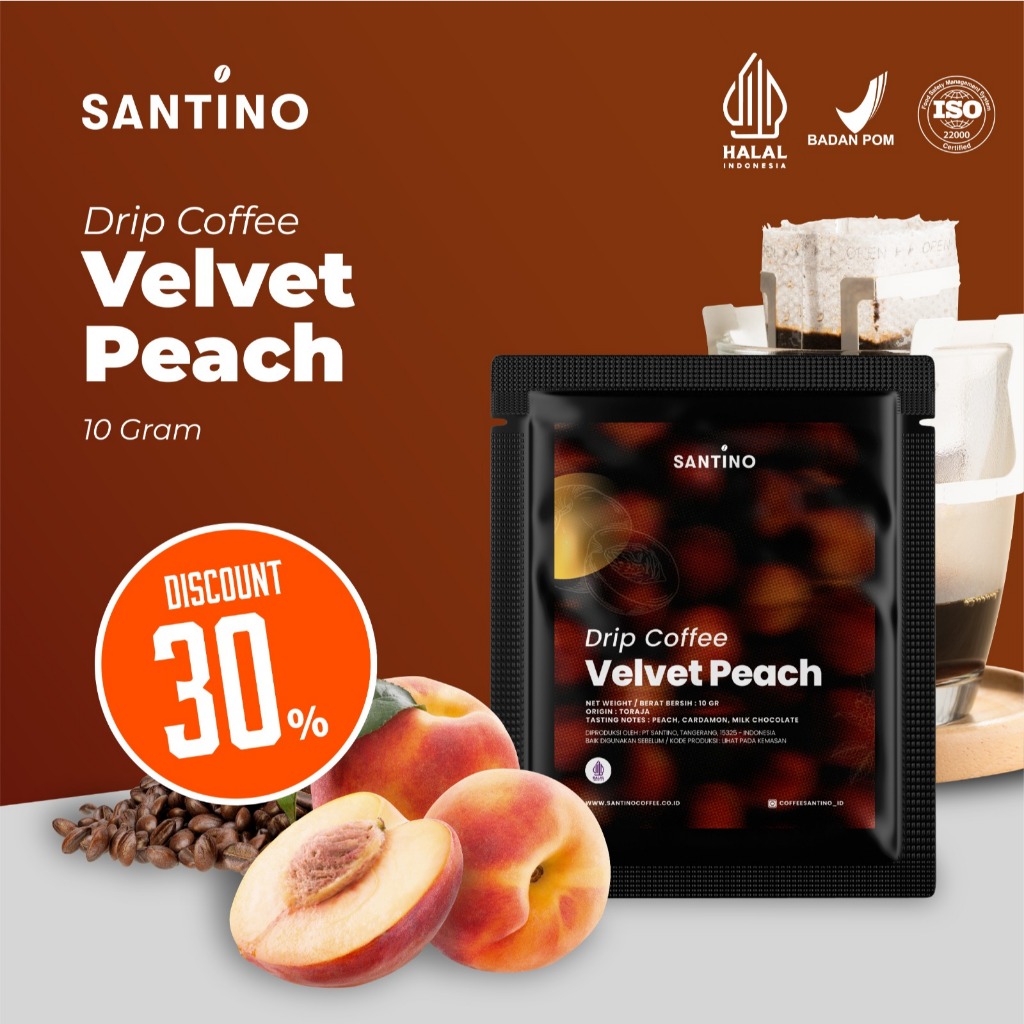 

Santino Aceh Drip Bag Velvet Peach 10GR PROMO
