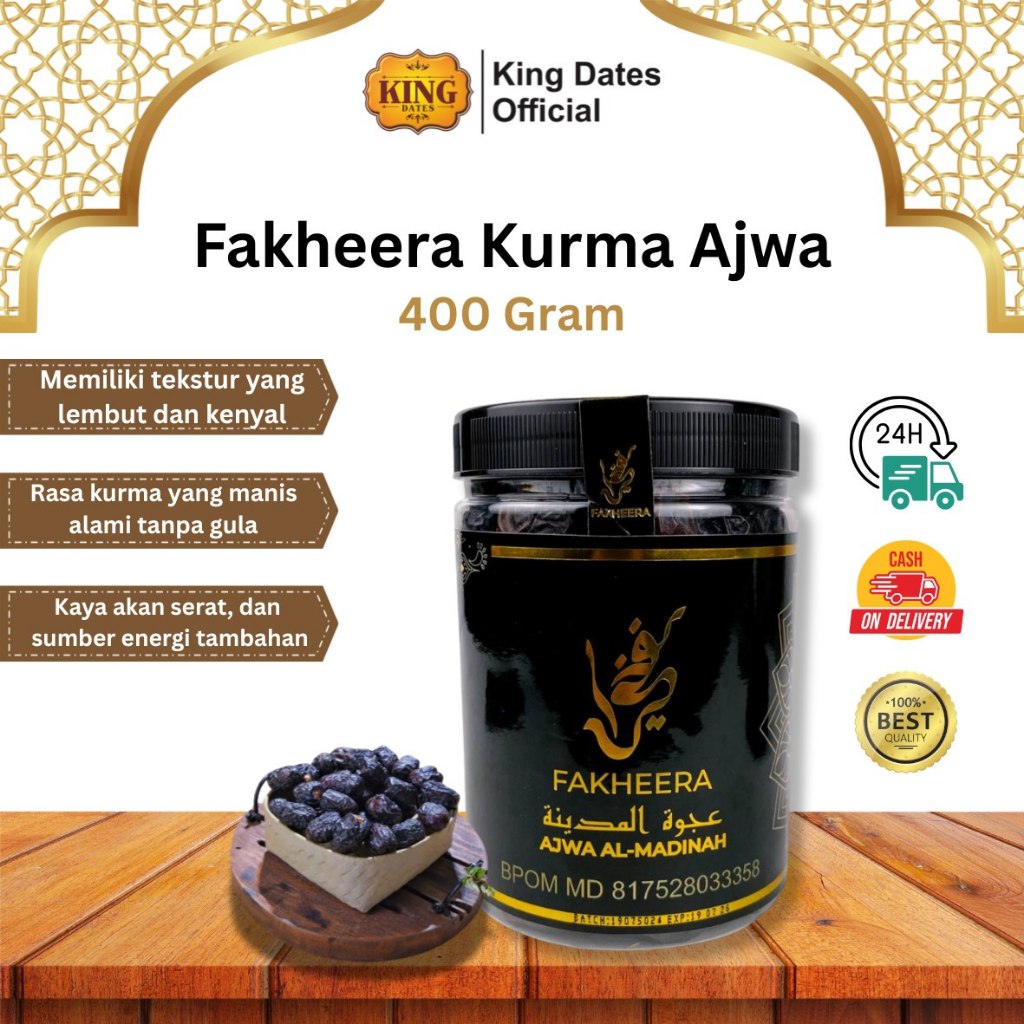 

FAKHEERA 500 Gr AJWA AL-MADINAH | Kurma Ajwa Import Madinah | Kurma Nabi - KING DATES