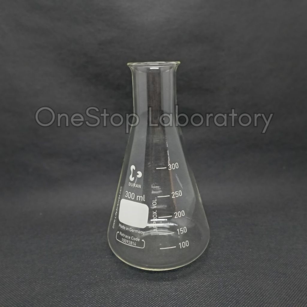 DURAN Erlenmeyer glass NN 3000 ml Labu Erlenmeyer leher kecil