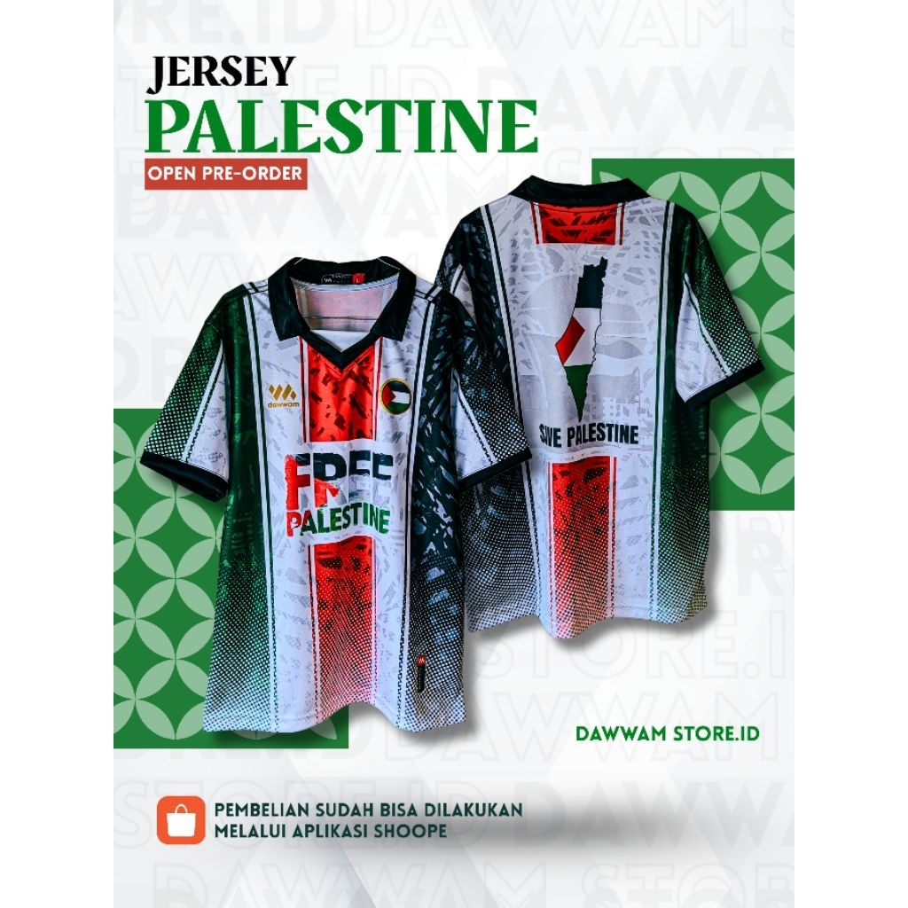 JERSEY PALESTINA PREMIUM TERBARU🇵🇸 [ BAHAN EMBOS TOPO ]