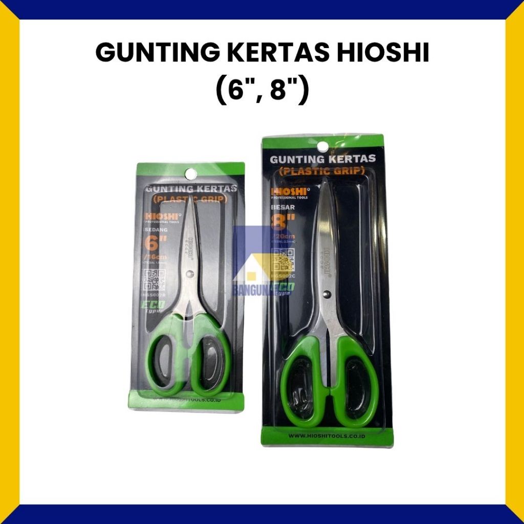 

Scissors Paper Gunting Kertas Plastik Size Sedang Besar Stainless Steel Tajam Hioshi