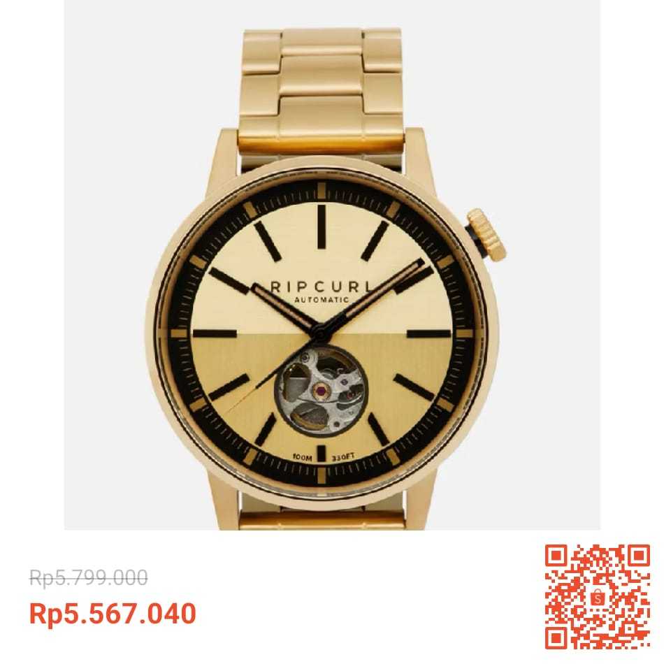 Ripcurl Jam Tangan DRAKE Automatic Stainless Steel Watch Gold NEW ORIGINAL 100%