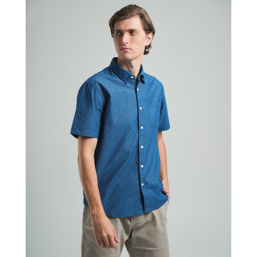 camel active Men Basic Oxford Short Sleeve Shirt