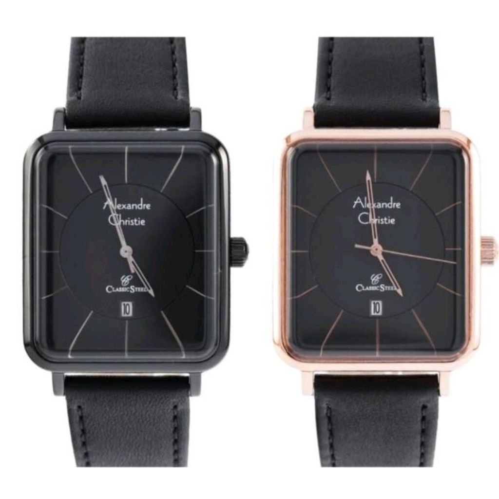 Jam Tangan Pria Leather Alexandre Christie 8662 AC 8662 [Original]