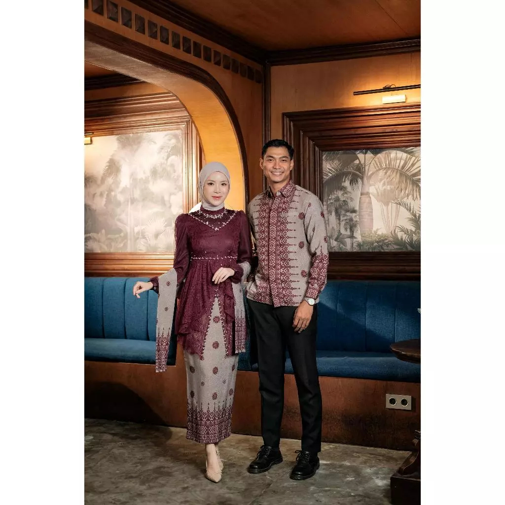 (Akita- Ema tunik Cantili series couple NEW ) Set Couple Atasan Blouse cantili Premium, Kemeja Batik