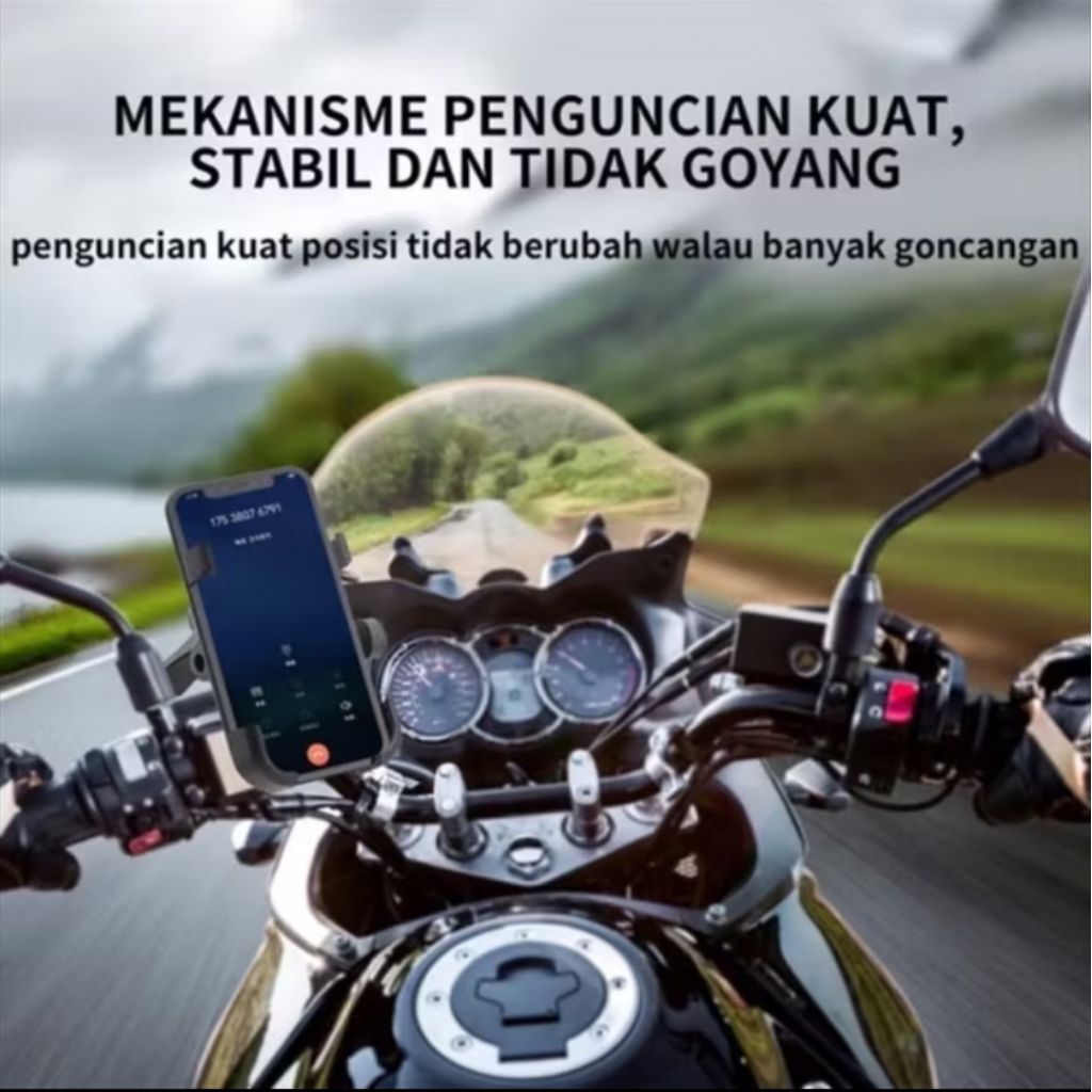 Holder HP Stang Motor Bahan Besi Full Metal Besi MotorCycle Holder