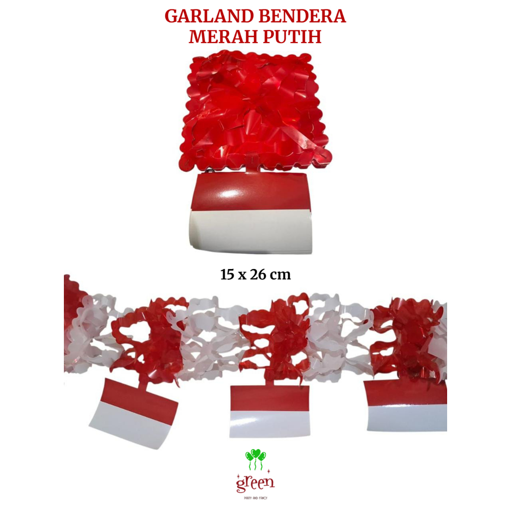 Hiasan tarik dirgahayu Garland dirgahayu garland bendera merah putih