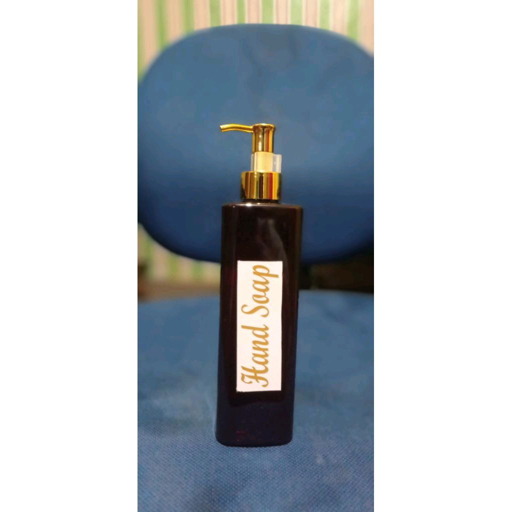 BOTOL SABUN REFILL KOTAK GLOSSY STIKER LABEL 500ML PUMP LOCK GOLD SILVER,BOTOL