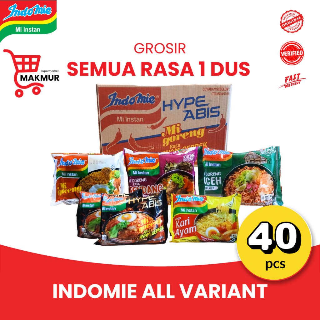 

INDOMIE 1 DUS isi 40 pcs ALL VARIANT (GROSIR) - Tkmakmur24