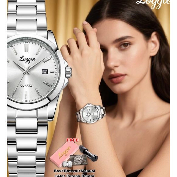 Jam Tangan Wanita Rantai Kecil Kekinian Dial Bulat Ori 7501 Women Watches