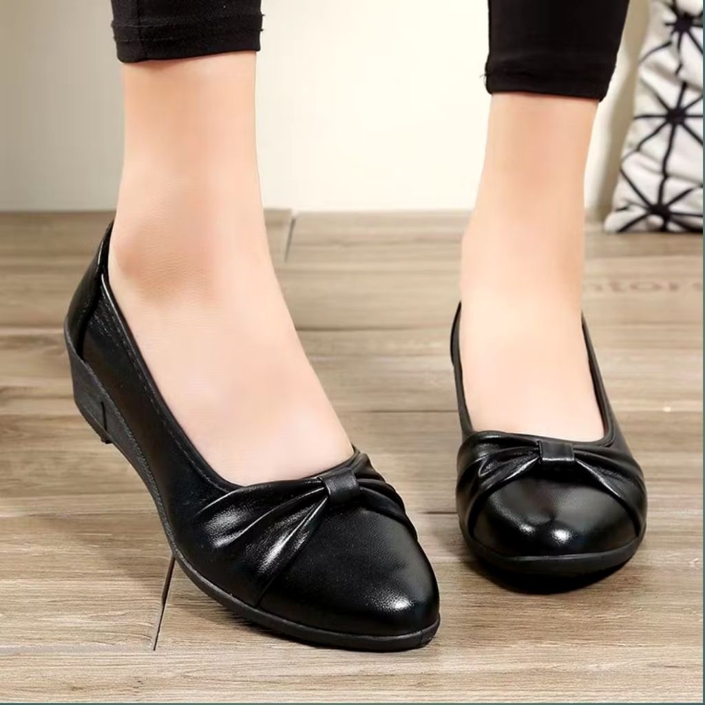 Sepatu Wanita Kulit Import wedges